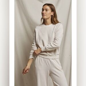 PERFECTWHITETEE Stella Velour Sweatshirt in Sugar NWT.